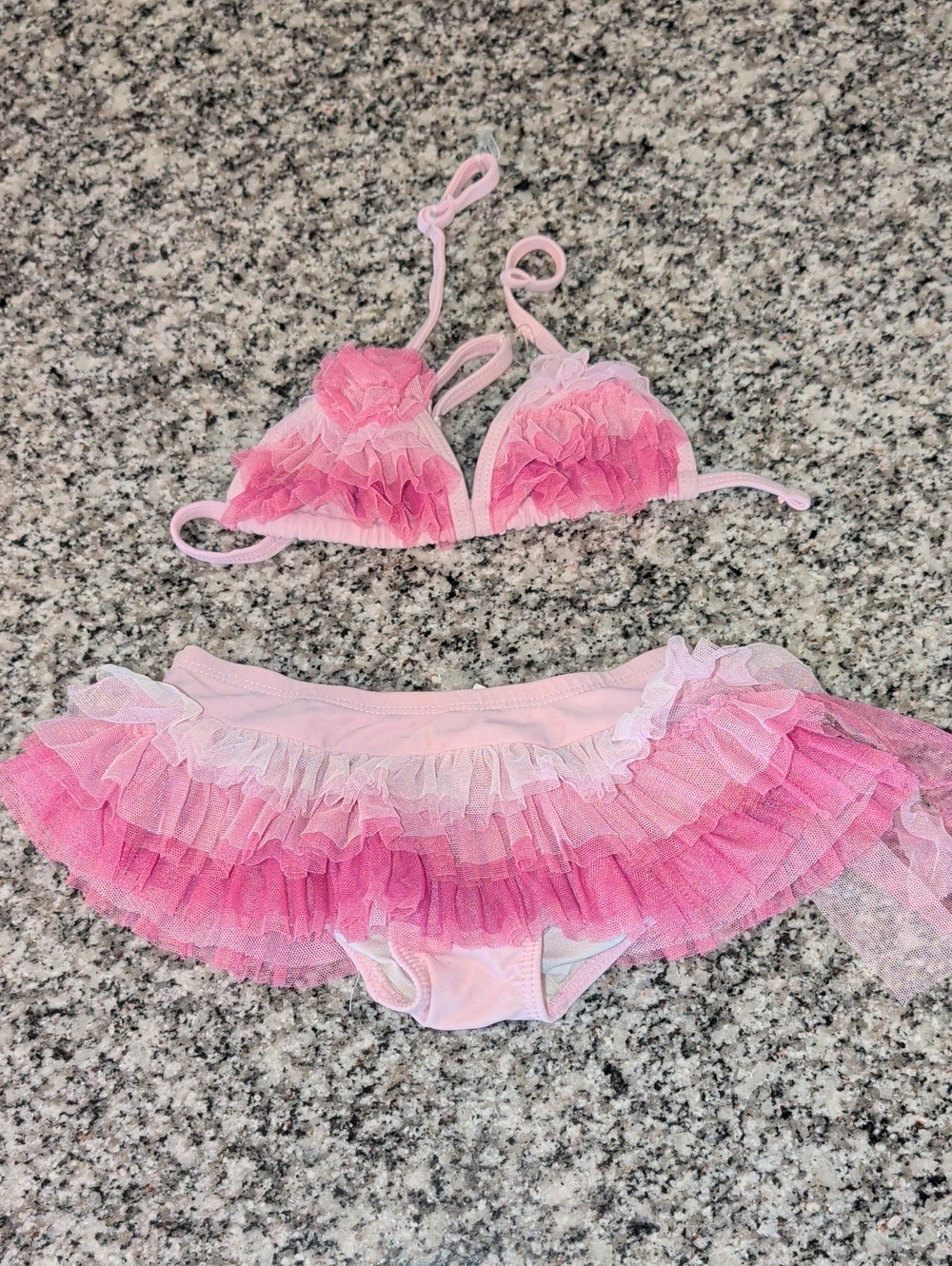 Isobella & Chloe Pink Ruffle Two-Piece Swim Bikini